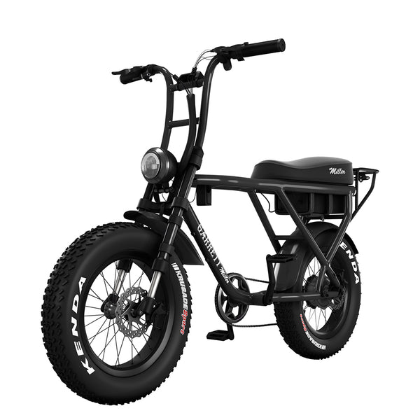 vélo électrique biplace cargo  garrett miller x noir fat bike nouvelle version 2021 afficheur display large pneu kenda 20 pouces
